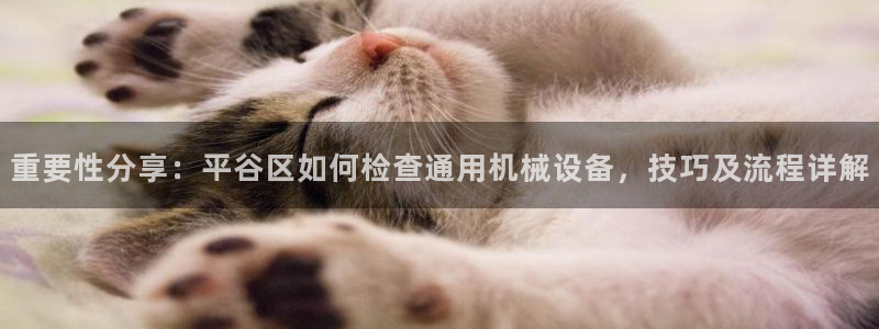 杏盛注册登录：重要性分享：平谷区如何检查通用机械设备，技巧及流程详解