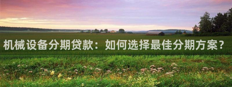 杏盛平台上级：机械设备分期贷款：如何选择最佳分期方案？