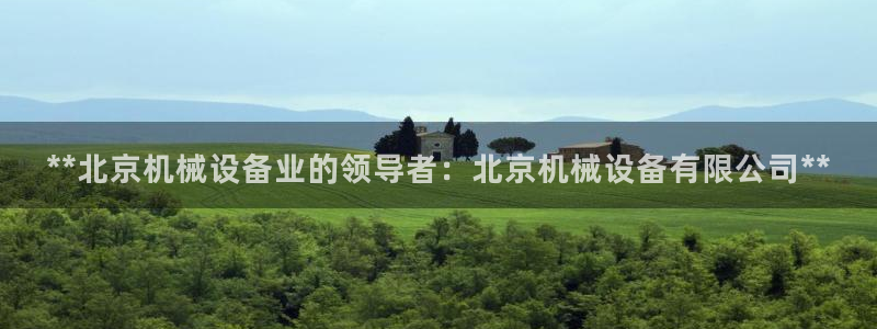 杏盛平台登陆地址：**北京机械设备业的领导者：北京机械设备有限公司**
