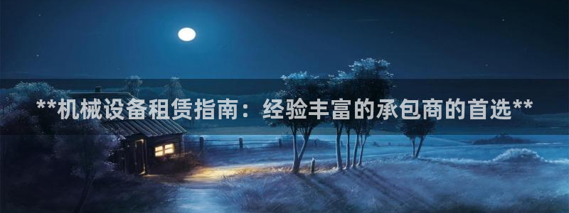 杏盛平台官网注册：**机械设备租赁指南：经验丰富的承包商的首选**