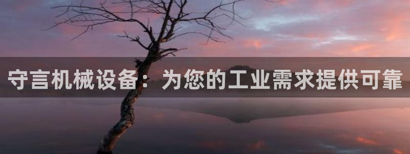 杏盛平台代理：守言机械设备：为您的工业需求提供可靠