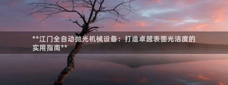 杏盛平台官网：**江门全自动抛光机械设备：打造卓越表面光洁度的
实用指南**