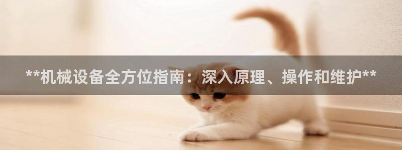 杏盛平台注册登录：**机械设备全方位指南：深入原理、操作和维护**
