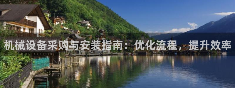 杏盛平台登陆地址：机械设备采购与安装指南：优化流程，提升效率