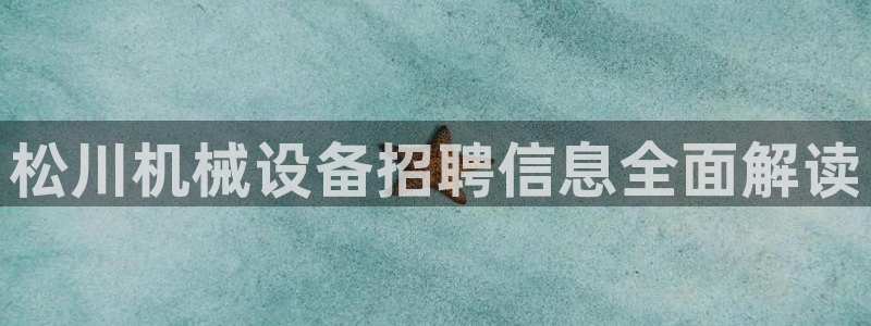 杏盛app下载：松川机械设备招聘信息全面解读