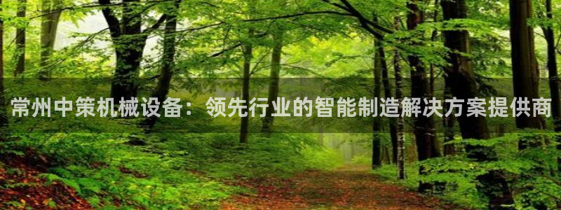 杏盛平台开户：常州中策机械设备：领先行业的智能制造解决方案提供商