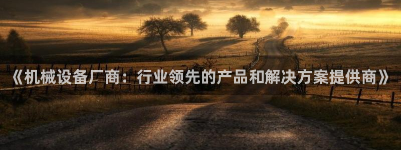 杏盛平台主管：《机械设备厂商：行业领先的产品和解决方案提供商》