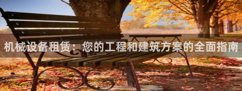 杏盛平台开户：机械设备租赁：您的工程和建筑方案的全面指南