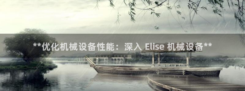 杏盛平台代理注册：**优化机械设备性能：深入 Elise 机械设备**