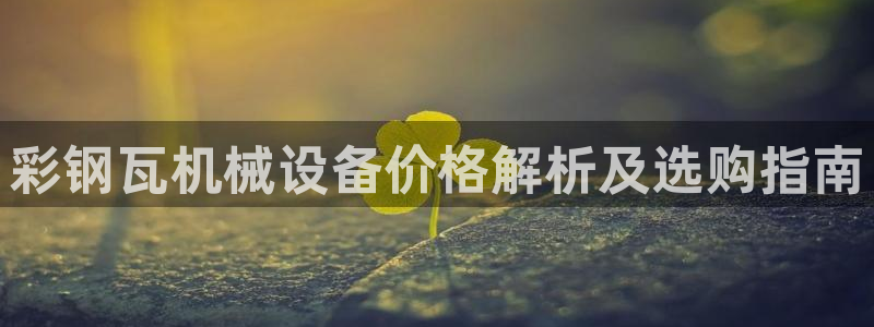 杏盛平台登录：彩钢瓦机械设备价格解析及选购指南